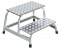 Echelle - Escabeau Marchepied industriel, aluminium, H 0,4m, 2 marches plateforme incluse