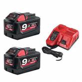 Perceuse Pack Energie 18V 9Ah 2 bat+chargeur universel Milwaukee