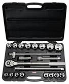 Outillage a main Coffret de douilles 6 pans 3/4 de19mm a 50mm 21 pieces KS TOOLS