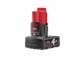 Perceuse Batterie M12 B4 4.0 Ah Red Lithium - systeme M12 Milwaukee