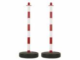 Signalisation Poteau polyethylene Ø40 Rouge/Blanc Base remplissable eau/sable = 4kg BGT