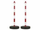 Signalisation Poteau polyethylene Ø40 Rouge/Blanc Base remplissable eau/sable = 4kg BGT