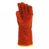 Gant anti-chaleur crte vachette rouge doublé molleton (la paire/paquet de 12) BGT
