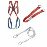 Anti-chute KIT antichute comprenant / Harnais EN361, Sangle d'ancrage 2 boucles, longe réglable 1.8m 2 boucles + sac BGT