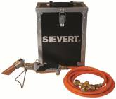 Flamme Fer à souder Promatic, 4 meter tuyau et détendeur/valve de rupture SHELL en coffret Sievert