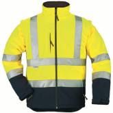 Veste Softshell hi-viz jaune/marine, manch amov. M classe 3