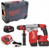 Perceuse Perforateur SDS+ Fuel Fixtec 18V 4 j livré HD Box, 2 batteries 5Ah + chargeur et mandrin métal 13 mm Milwaukee