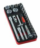 Outillage a main Module mousse servante 23 pieces 1/2 Cliquet-cardan-2 rallonges 18 douilles 8 a 32 mm Mob - Mondelain