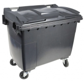 Divers Conteneur poubelle roulant 4 roues 660L gris