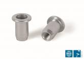 Visserie Fixation Insert alu M6 tete fraisee fond ouvert pour tole ep:1.5/4mm (le mille/ boite de 500) Bralo