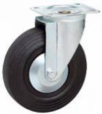 Manutention Roulette Pivotante caoutchouc noir dia 100 mm ht 128 mm C.100 kg