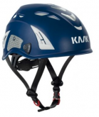 Anti-chute Casque monteur Plasma HI-Viz Bleu, réglage facile par molette, jugulaire, 390 gr KASK