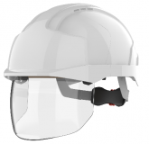 Divers Casque de sécurité EVO® VISTAshield™ non ventilé, blanc/capot blanc avec écran intégré anti-buée, anti-rayures KN EN397 EN50365 JSP