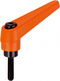 Element standard Levier de blocage réglable, à vis, Ø 14 x M 5 x 40,orange Halder