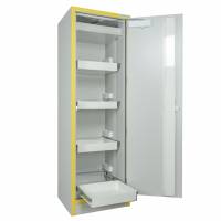 Mobilier Armoire de sécurité EN 14470-1 - 30 minutes pour produits inflammables - haute 1 porte - H 1980 x L 605 x P 550 mm - 4 tiroirs coulissants P 141 kg TRIONYX