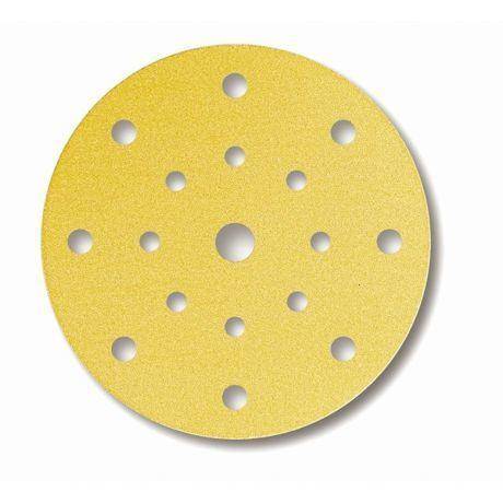 Finition Disque perforé 14 trous 150X18 P120 A296 gold (le cent) Saint Gobain Abrasifs