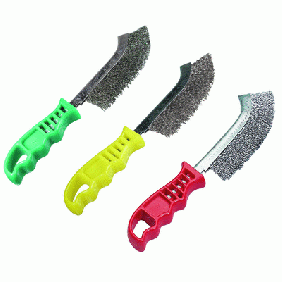 Finition Brosse UHBW pour inox manche plastique vert 140x265 Rhodius
