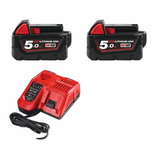 Perforateur Pack NRJ 2 batteries 18v 5Ah + batterie 12v 2Ah + chargeur m12-18fc Milwaukee