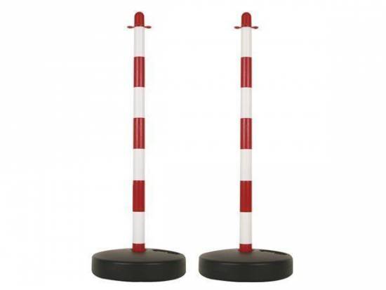 Signalisation Poteau polyethylene Ø40 Rouge/Blanc Base remplissable eau/sable = 4kg BGT