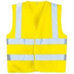 Produit d'hygiène Gilet hi-viz jaune, baudrier + double bande EN20471 class 2 BGT