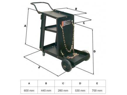 Mobilier CHARIOT WELD-CAR pour petit Onduleur ou poste portable et Bouteille de gaz Trafimet