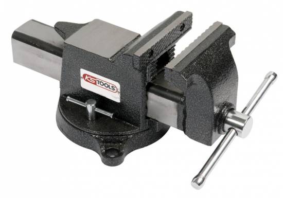 Outillage a main Etau a mors parallele 125mm+base tournante+mors a tubes KS TOOLS