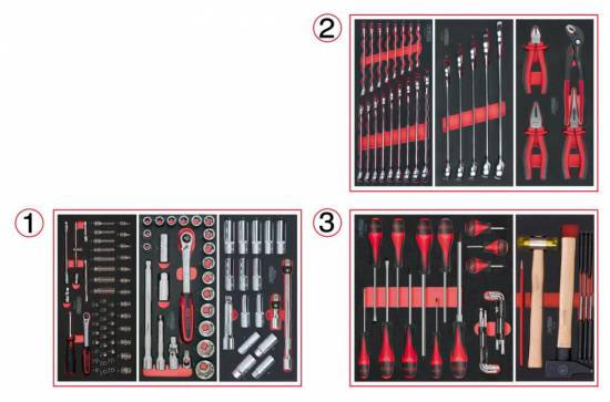 Outillage a main Composition d'outils 3 tiroirs pour servante, 158 pièces KS TOOLS