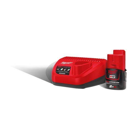 Perceuse Pack batterie M12 1 batterie 12v 2.0Ah +1 chargeur C12C Milwaukee