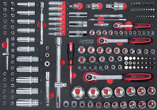 Outillage a main Module de douilles et accessoires 1/4'' - 3/8'' - 1/2'', 175 pièces KS TOOLS