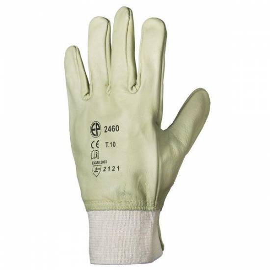 Gants fleur vachette hydrofuge beige, protège artère T8