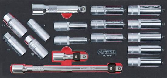 Outillage a main Module de douilles longues 1/2 17 pièces KS TOOLS