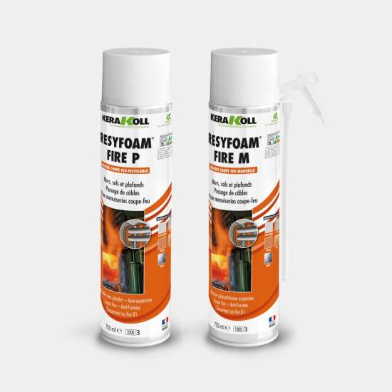 Colle et Etanchéité Mousses polyuréthannes RESYFOAM FIRE M 750ml manuelle coupe feu KeraKoll