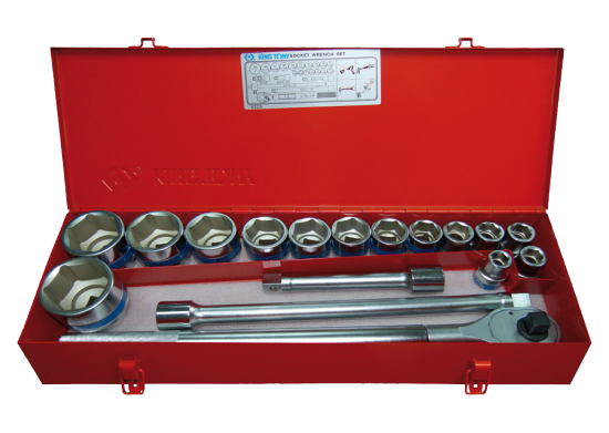 Outillage a main Coffret de douille 6 pans 3/4" 17 pièces de 17 à 55mm coffret metallique BGT