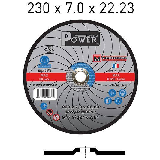 Abrasif Disque à ébarber 230 x 7 x 22.23 PA24R Power Grind