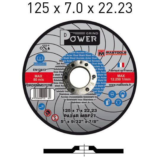 Abrasif Disque a meuler 125 x 7 Power Grind PA24R