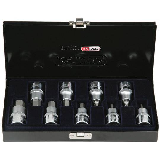 Outillage a main Coffret de 9 douilles courtes tournevis 6 pans 1/2'' du 4 à 17 mm KS TOOLS