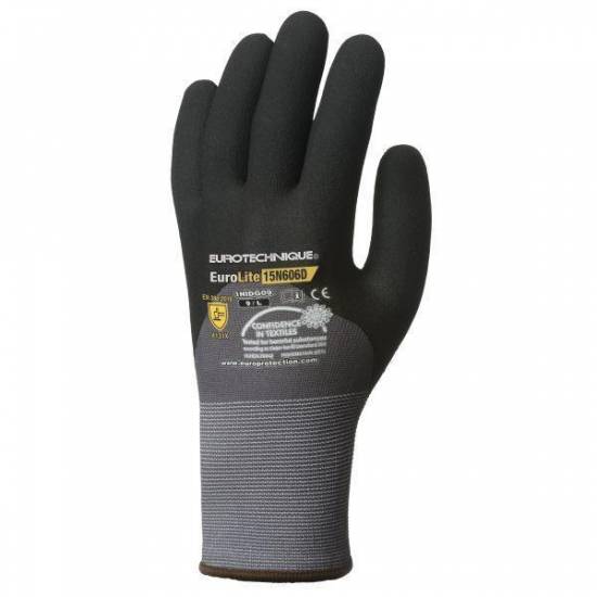 Gant EUROLITE 15N5606D end. nitrile paume+3/4 dos+picots T8 Coverguard