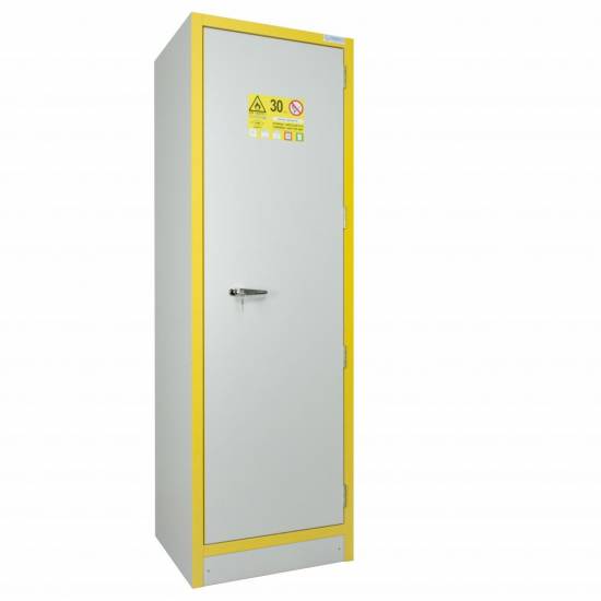 Mobilier Armoire de sécurité EN 14470-1 - 30 minutes pour produits inflammables - haute 1 porte - H 1980 x L 605 x P 550 mm - 4 tiroirs coulissants P 141 kg TRIONYX