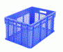 Stockage Retention Bac gerbable norme europe 600X400X315 mm bleu parois ajourés fond plein