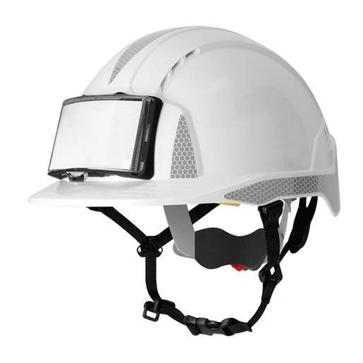 Divers Casque ventilé EVOLITE cr2 jugulaire porte badge blanc JSP