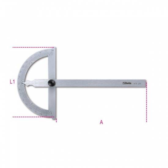 Metrologie Rapporteur d'angles simple INOX 1676 150mm BETA TOOLS