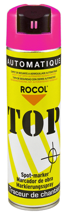 Peinture Multimarqueur traceur de chantier top Rose 650ml Rocol