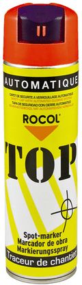 Peinture Multimarqueur traceur de chantier top Rouge 650ml Rocol