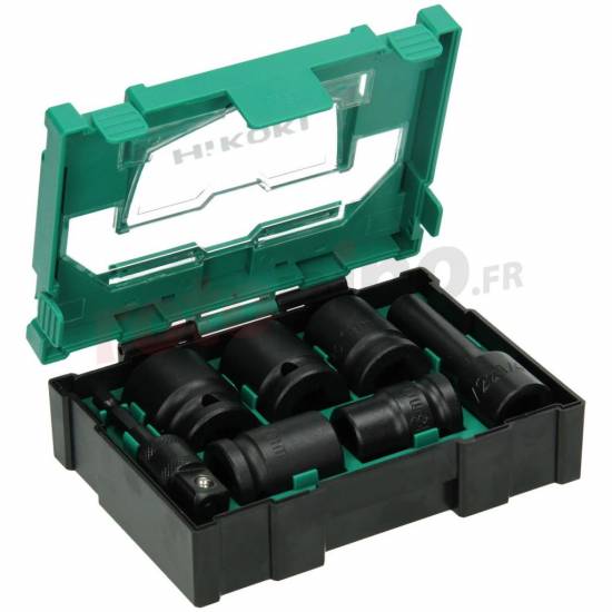 Outillage a main Jeu douilles a choc 1/2 de 13 a 24mm Hikoki