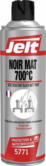 Peinture Noir Mat haute temperature 700°C Jelt