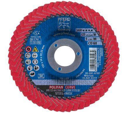 Abrasif Disque a lamelle courbe ceramique POLIFAN SGP CO SGP CURVE STEELOX diam 125 GR 60 Pferd