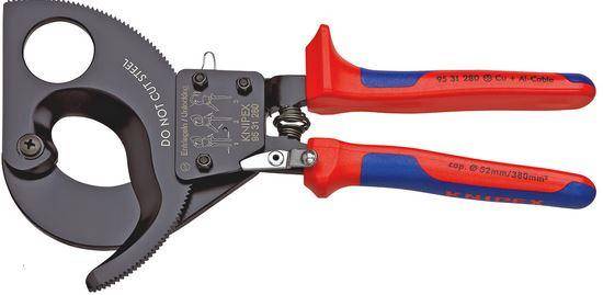 Outillage a main Coupe cable a cliquet 280mm / Ø 52 mm / 380 mm² Knipex