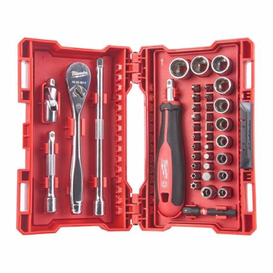 Outillage a main Coffret cliquet douilles et embouts 1/4 38 pieces Milwaukee